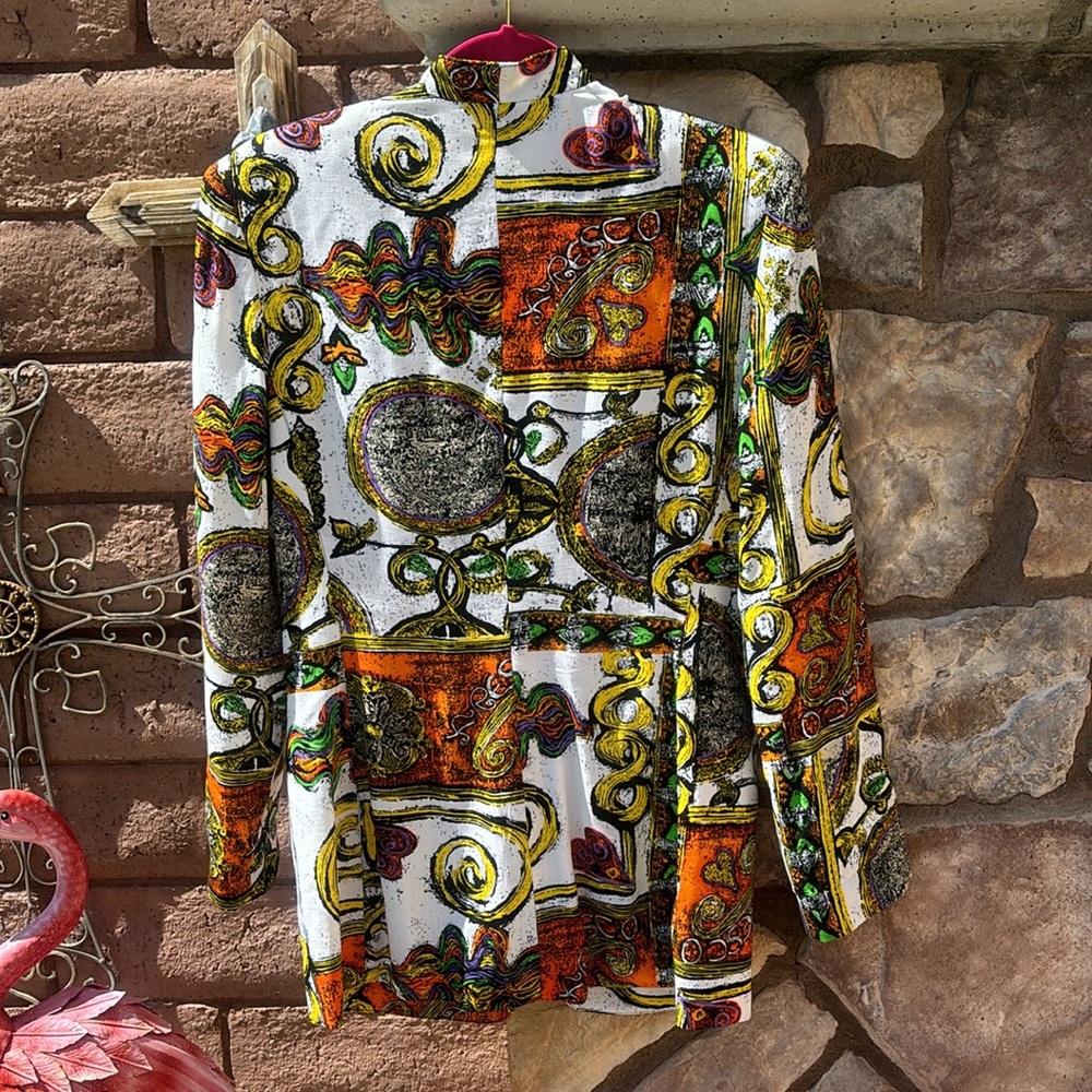 Vintage Platinum by Dorothy Schoelen Colorful Blazer Oversized Artsy Size Small - Picture 8 of 13